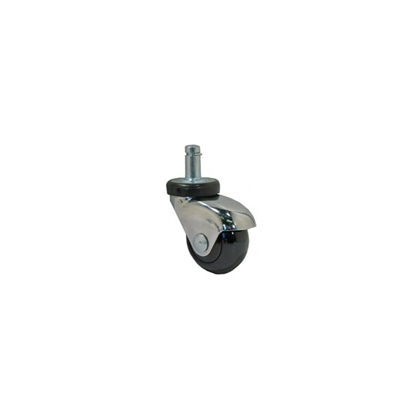 2" Black Polyurethane LUX Chrome Furniture And IV Stand Caster